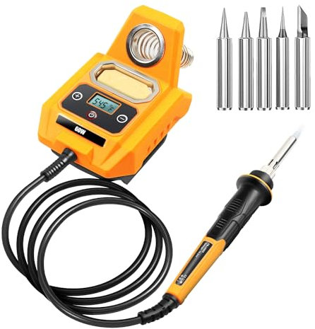 TIHOOK Akku Lötkolben, Cordless Lötkolben Kompatibel mit Makita-18v-Akku, Einstellbare Temperatur 100 ℃ ~ 500 ℃, Temperaturmodus ℃/℉, Lötkolben für DIY-Reparaturen (Ohne Akku)