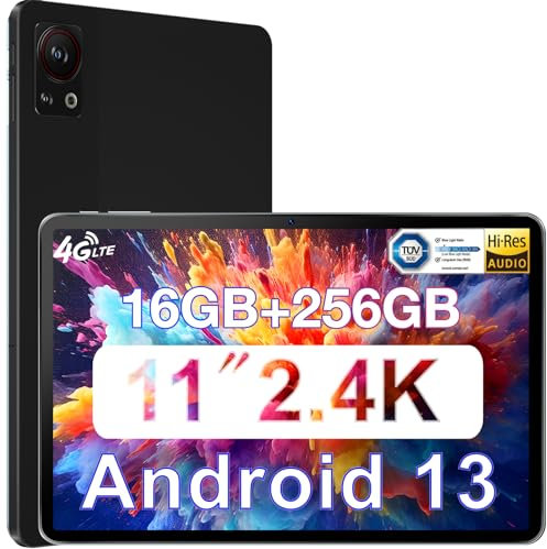 DOOGEE T30S Tablet 11 Pulgadas 16GB RAM 256GB ROM/1TB TF, 2.4K Tablets Android 13 Octa Core, Tableta Batería 8580mAh, TÜV SÜD Certificado y 4 Hi-Res Altavoces, Tablet PC Dual SIM 4G y 5G WiFi, Negro
