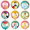Geburtstag Luftballons Mädchen, 9 Stück Prinzessin Folienballon Kinder, Helium Ballons, Folienballon Geburtstag, Party Deko Kindergeburtstag
