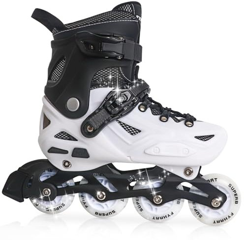 Kinder Inliner für Jungen, Inline Skates Rollschuhe Verstellbare 4 Größen für Jungs Mädchen, geeignet für den Innen- und Außenbereich, Weib, M(35-38 EU)