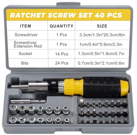 Set di Cacciavite Cacciavite a Cricchetto Acciaio Al Carbonio Set Chiavi Torx Bit Set Chiavi Torx Bit Per Le Riparazioni Domestiche Diy Set di 41 Pz