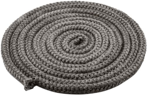 ZYNERY 4m Ofen Dichtschnur, Feuerfeste Glasfaserschnur Hitzebeständig bis 600 °C, Kamindichtung Ofendichtschnur für Kamin-Räucherofentür (4m x 4mm)