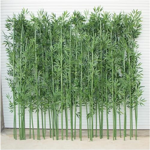 ZCFLWR Bamboo outdoor privacy screen Large Artificial Bamboo Plants Trees, 3ft 4ft 5ft 6ft 6.5ft Tall, Artificial Fake Bamboo Plant with Leaves(5 Pack,1.8m/5.9ftTall)