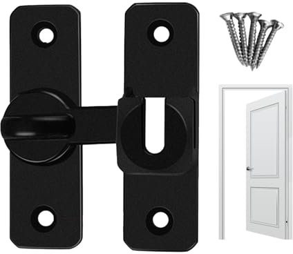 Garagentorverriegelung, Türverriegelung | 90/180-Grad-Türriegel für Schiebetüren,Haushaltstürschloss, schützt die Privatsphäre, Türschloss für Badezimmer, Schränke, Toiletten