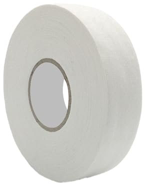 Ruban de Hockey Rouleaux, Poignée de Bâton de Hockey, Autocollant Hockey Bande, Auto-Adhésif Ruban Hockey sur Glace, Sport Bâton Grip Bande pour Hockey Badminton Raquette Squash Tennis (Blanc)