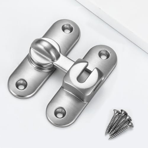 SUpoetry Schiebetür Schloss, Türriegel Edelstahl, Schiebetüren 90/180Grad Riegelschloss, für Tür Fenster Möbel Badezimmer WC Tür Schiebetürschloss