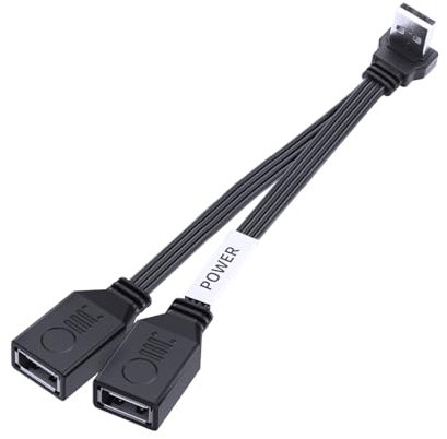LANMINGLEL Cable de carga rápida de 90 grados PD 65 W USB 2.0 plano USB 2.0 macho a 2 hembras, cable doble USB divisor de transferencia de datos para teléfonos, tabletas, ordenadores portátiles de 10