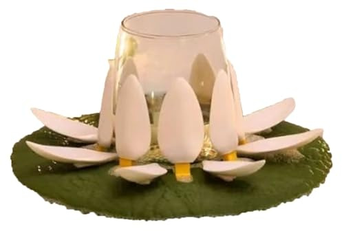 THUCHENYUC Bath Lilies Wine Lily and CandleLily Bath Wine Holder Lily Pad for the Bath Wine Glass Holder Bathroom Wine Glass Lotus Stand Tealight Candle Holder(Wine Lily)