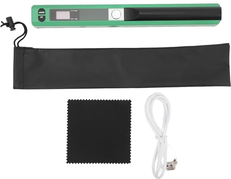 Handbildscanner, A4-Dokumente Handbildscanner 900 DPI Multifunktionaler Tragbarer Scanner Dokumentenscanner für Zuhause und Büro (GREEN)