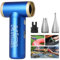 Kica JetFan 2S Mini Air Duster souffleur électrique, en métal, 117 000 tr/min, avec réglage en continu et bouton turbo, pulvérisateur d'air comprimé portable pour PC, voiture, bureau, canapé - Bleu