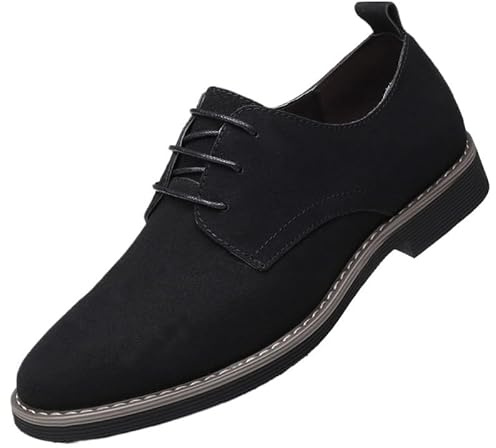 Vintage-Style Semi-Brogue Oxfords for Charity Balls, Tea-Core Leather that Develops Unique Patina with Wear(Black,11)