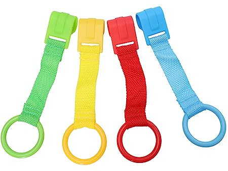 DECHOUS 4stücke Zugring Kinderbettringe Babybettringe Aus Hochwertigem Material Für Sicheren Gebrauch Glatte Oberfläche Einfache Bedienung Robuste Gurt Sicherer Clip Zum Befestigen Am