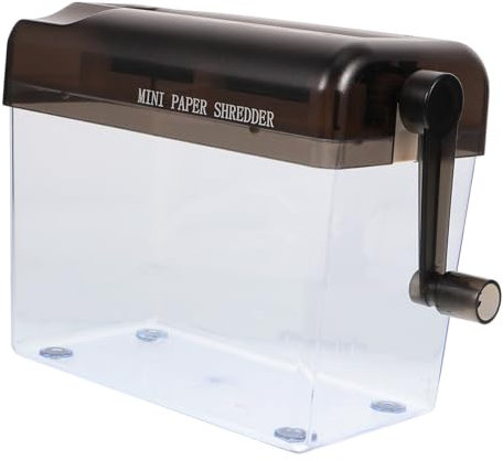 Gadpiparty Manueller Aktenvernichter für Zuhause und Büro Handbetriebene Papierschneider mit Abfallbehälter Tragbar und Leicht für Bankauszüge Quittungen Rechnungen