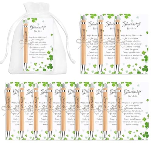 ePicsoa 12 Sets Glücksstift Kugelschreiber Geschenke für Kollegen | Dankeschön Geschenke, Erzieherin Geschenk, Glücksbringer Prüfung Bestehen Abschied für Lehrer Mitarbeiter Kollegen