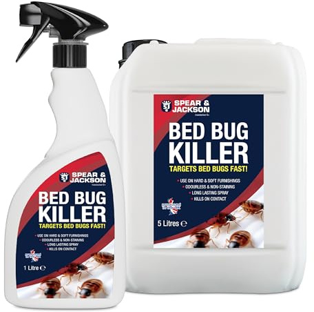 Spear & Jackson Bed Bug Killer, 1L + 5L, Long-Lasting, Odourless, insecticide against Flying and Crawling insects