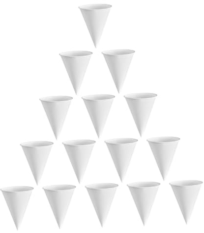 CIYODO Blancos Vasos 250 Unidades de Papel Cónicos Desechables | Café, Agua y Bebidas Frías, Ligeros y Seguros, Uso en Casa, Oficinas y Recepciones