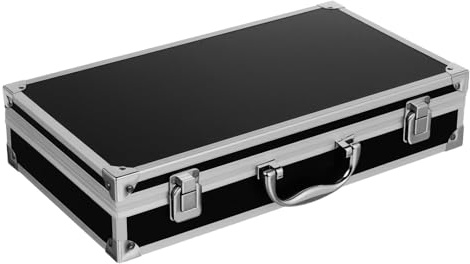 Kisangel Mallette Métallique pour Instruments de Test Serrure Coulissante, Étui Rigide en Alliage d'Aluminium Léger pour Camping et Bureau, Rangement Outils Homme Portable