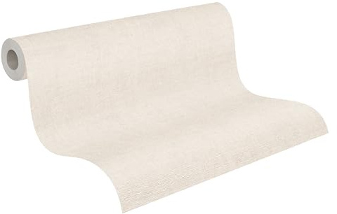 A.S. Création Uni-Vliestapete in Textiloptik – Grau, Beige – 10,05 x 0,53 m | Einfarbig & vielseitig kombinierbar – matte Wandtapete, ansatzfrei & spurlos abziehbar – für Wohn-, Schlaf- & Arbeitszimmer