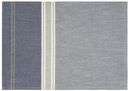 Le Jacquard Français Beschichtete Tischsets (2X Set) Dune blau 36x50 cm Baumwolle-Leinen-Mix
