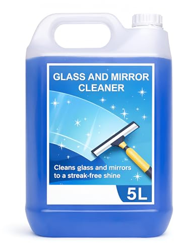 Professional Glass & Mirror Cleaner 5L - Streak-Free, Fast-Drying Window Cleaning Solution for Commercial, Domestic & Industrial Use