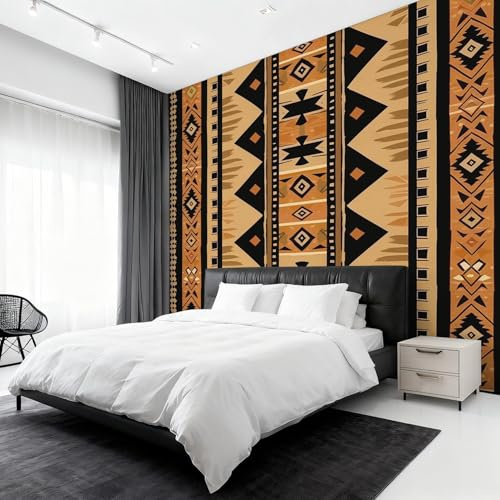 Générique Papier Peint Panoramique Tribal Africain, Papier Peint Ethnique Sud-Ouest 200x140 cm, Fresque Murale Intissé, Décoration Murale Salon Chambre