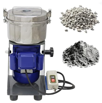Glass Crusher Machine - 1100W Particle Grinder with 2800RPM, 1.5kg Capacity, 60-100 Mesh Output for Mining and Pulverizing Ore and Steel Slag