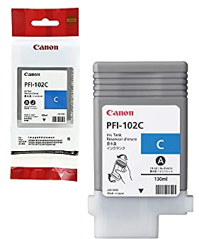 Canon 0896B001AA Lucia PFI-102 C Original Ink Tank, Cyan