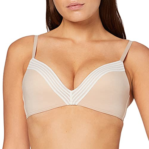 Sloggi Women's Wow Embrace PU Push-up Bra, Beige (Skin-Light Combination M), (Size: Large)