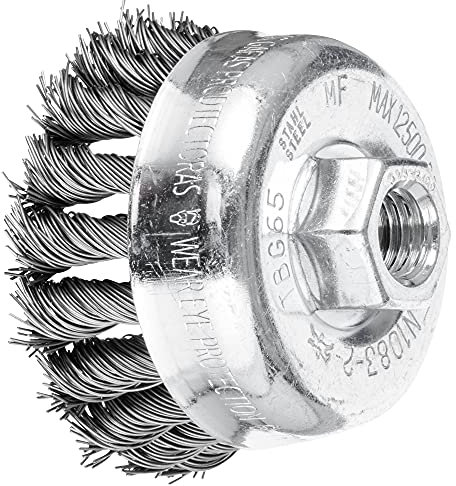 PFERD Topfbürste gezopft TBG, Ø 65mm M14 Stahl-Draht-ø 0,50, 43305001 – für Winkelschleifer