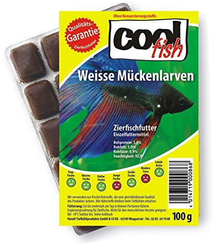 Cool Fish weiße Mückenlarven, 10 x 100g-Blister, Fisch-Frostfutter, Aquarium, Aquaristik
