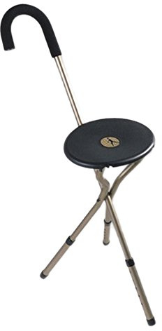 Alex Orthopedic Folding Cane with Seat for Seniors, Lightweight Aluminum Tri-Seat Walking Stick Chair, Adjustable 18-22 Seat Height, Portable Cane Chair for Men and Women, Supports 250 lbs, Bronze
