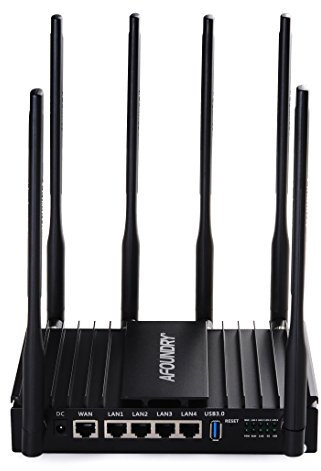 AFOUNDRY Dual Band Wireless AC Gigabit Router,6 External Antennas,Three Processors,Metal Computer WiFi N Router Used in Home,Enterprise,Villas