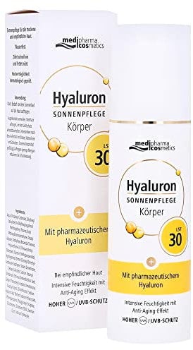 Hyaluron Sonnenpflege Körper LSF 30 - hoher UV-Schutz - spendet intensive Feuchtigkeit - mit Anti-Aging-Effekt - von medipharma cosmetics