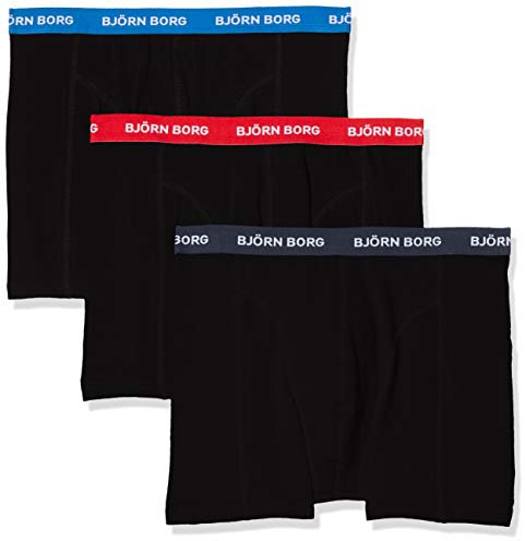 Björn Borg Herren Shorts NOOS Contrast Solids 3p Boxershorts, Schwarz-9999-1028-90012, M (3er Pack)