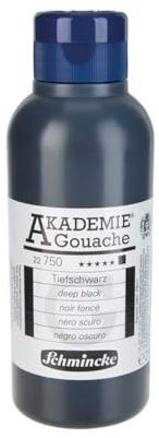 Schmincke – AKADEMIE® Gouache - feine Künstler-Gouache, Tiefschwarz - 250 ml