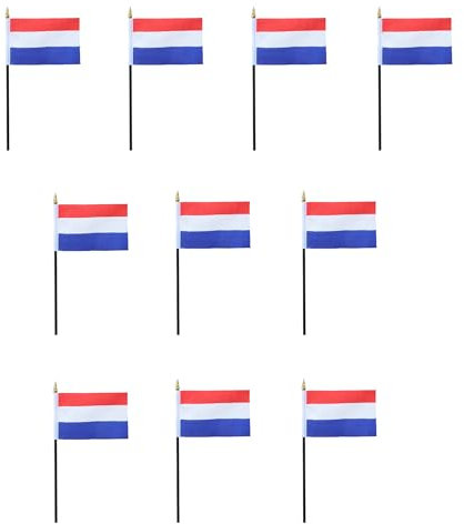 Sonia Originelli 10er Set Tischfahnen Handflaggen Mini Fähnchen Fussball Fan Anfeuern Farbe Niederlande