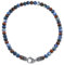 Bali Stil Edelstein Blau Sodalith Braun Tiger Eye Ball Bead Strang Halskette Für Männer Frauen Edelstahl Hakenverschluss