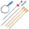 FOMMEN 6 Pack Clog Remover Drain Relief Auger Cleaner Tool,Sink Drain and snake Overflow Cleaning Brush, Sewer Hair Catcher,(Bathroom Tub, Toilet,Clogged Drains, Dredge Pipe, Sewers,Sink, Kitchen)