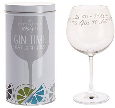 Dartington Crystal GP3362/1 Gin Time Balloon Glass - 'It's gin o'clock', 221mm high