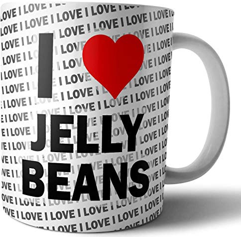 AK Giftshop I Love Jelly Beans - Tea - Coffee - Mug - Cup - Birthday - Christmas - Gift