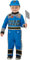 Smiffys Rennfahrerkostüm für Kleinkind, Blau, mit Jumpsuit, Mütze und Flagge