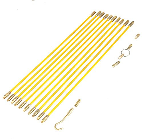 TOPINCN Laufen Draht Kabel Fiberglas Messing Hochwertige Glasfaser Elektrische Ziehen Fisch Band Pull & Push Kit 10 stücke 4mm