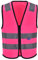 Mehrere farben, Unisex hochsichtbare Warnweste Hohe Sichtbarkeit Warnweste Reflektierende Weste Reißverschluss Sicherheitswesten EN ISO 20471 (L, Pink)