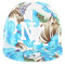 New Boy Girl NY New York süße Unisex Schwester Bruder Kindercap Hai Tiger Adler Prince Kinder Cap Snapback und Mütze 48-58cm Kopfumfang (One Size, NY-Flower-Sky-Weiß)
