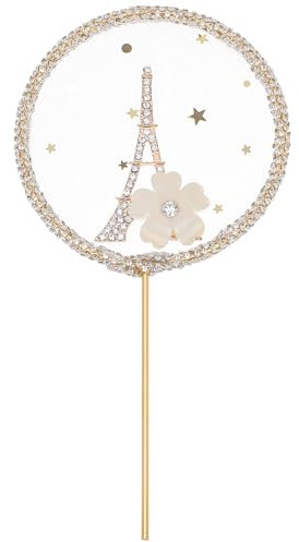 Amosfun Eiffelturm Cake Topper Strass Kuchen Picks für Hochzeit Geburtstag Valentinstag Party (golden)