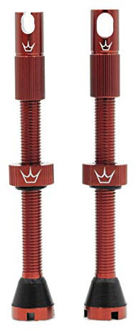 Peaty's X Chris King MK2 Tubeless Ventil Presta - Integrierter Speichenschlüssel & Ventilkernentfernungskappen, Mountainbike, Rennrad Fahrrad Reifen, Kompatibel einfügen, 7075 Aluminium - 60mm Rot