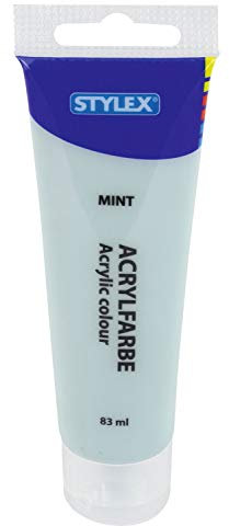 Stylex 28765 - Acrylfarbe auf Wasserbasis, 83 ml Tube in pastellmint, matt, hohe Deck- und Farbkraft, lichtbeständig, schnelltrocknend und wasserfest