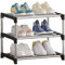 NIAWECAN Small Shoe Rack, 3 Tier Stackable Shoe Rack, Lightweight Shoe Storage Organizer, Sturdy Narrow Shoe Shelf for Closet, Entryway, Hallway