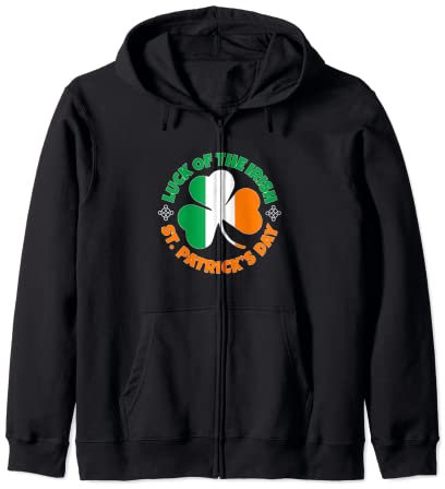 Irland-Flagge St. Patrick's Day für Herren und Damen, Retro-Stil Kapuzenjacke