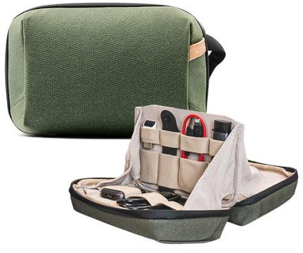 PGYTECH Pouch Tech Mini Elektronik Organizer Tasche, wasserdichte Kabeltasche, multifunktionale Reisetasche für Actionkameras wie Insta360 X5, Kabel, Power Bank, SD -Karte Zubehör, Grün